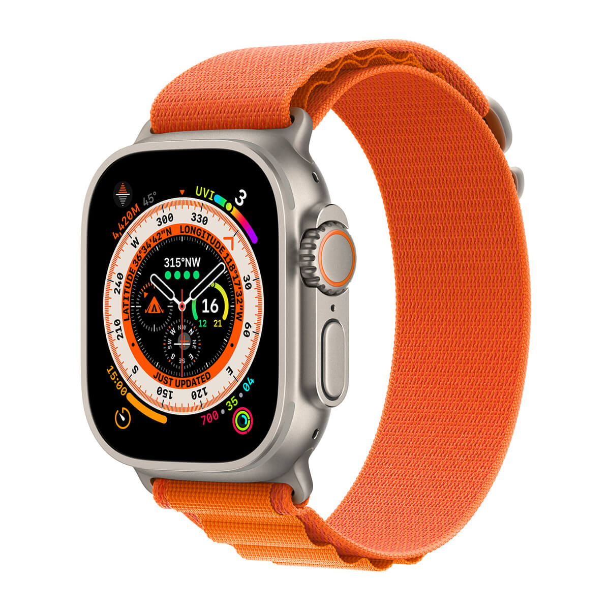 Apple Watch Ultra 49mm Titanium Orange Alpine Loop Medium