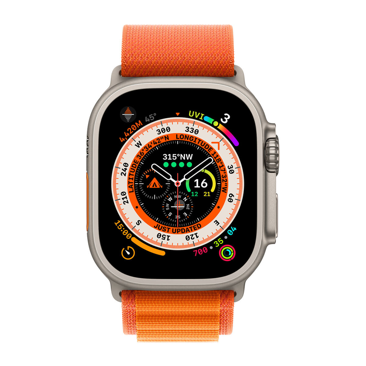 Apple Watch Ultra 49mm Titanium Orange Alpine Loop Medium