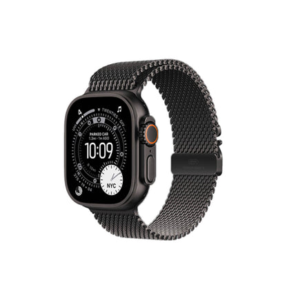 Apple Watch Ultra 3 49mm Black Titanium Case with Black Titanium Milanese Loop - M