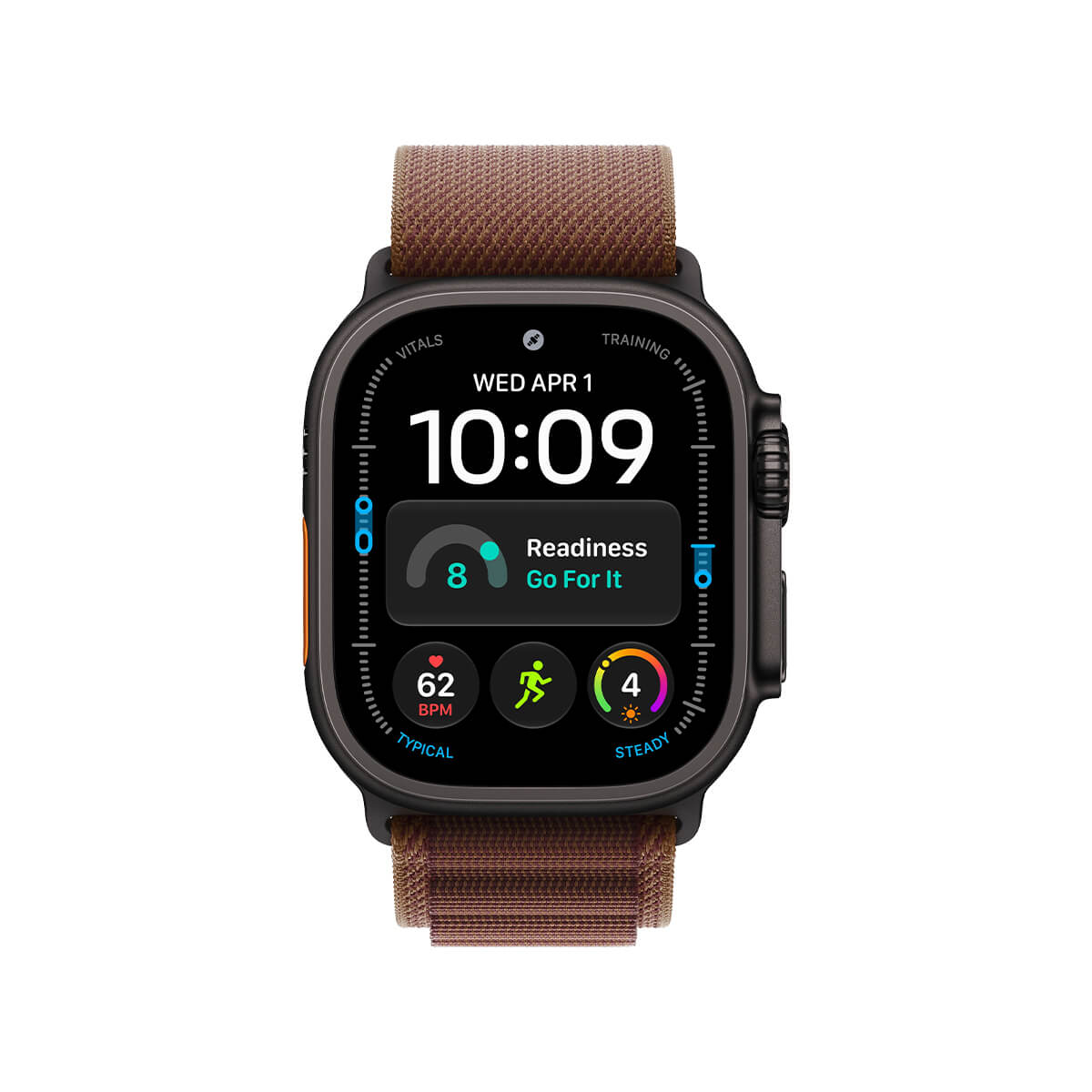 Apple Watch Ultra 4 49mm Black Titanium Case with Burgundy Alpine Loop - M