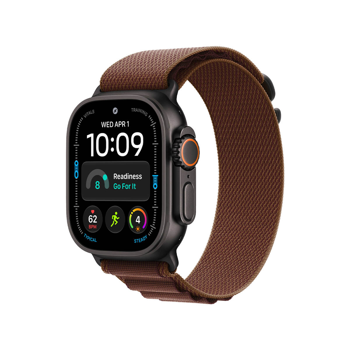 Apple Watch Ultra 4 49mm Black Titanium Case with Burgundy Alpine Loop - M