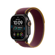 Apple Watch Ultra 4 49mm Black Titanium Case with Burgundy Trail Loop - M/L