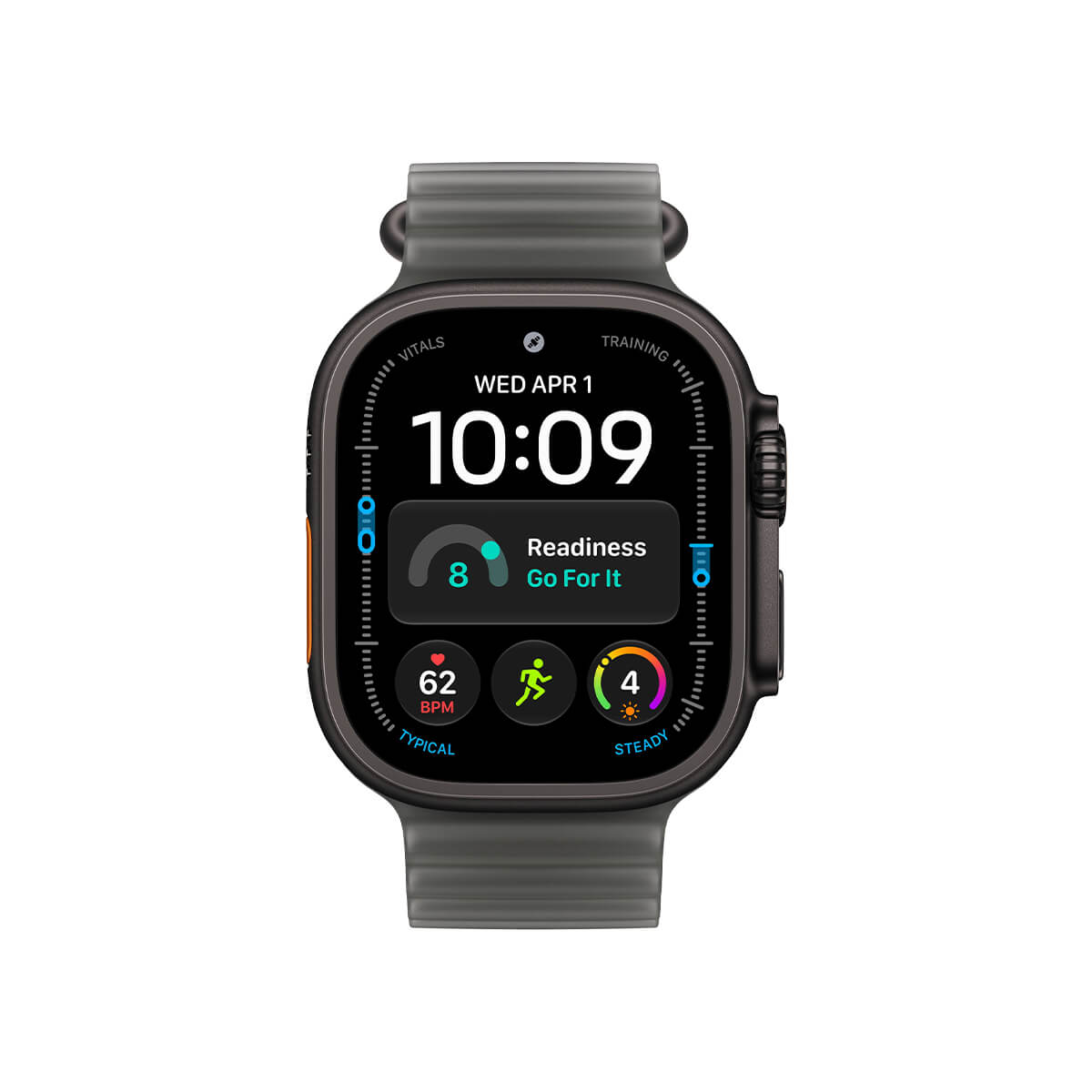 Apple Watch Ultra 4 49mm Black Titanium Case with Translucent Black Ocean Band