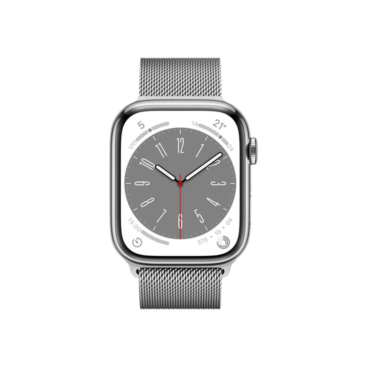 Apple Watch Series 8 45mm (GPS + Cellular) Silver Stainless Steel Case Silver Milanese Loop