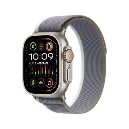 Apple Watch Ultra 2 49mm Titanium Case with Green/Grey Trail Loop - M/L