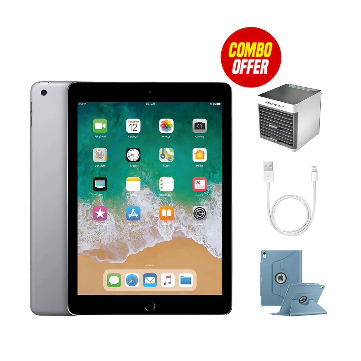 Used Apple iPad Air 2 16GB Wi-Fi (3 Items Combo Bundle)