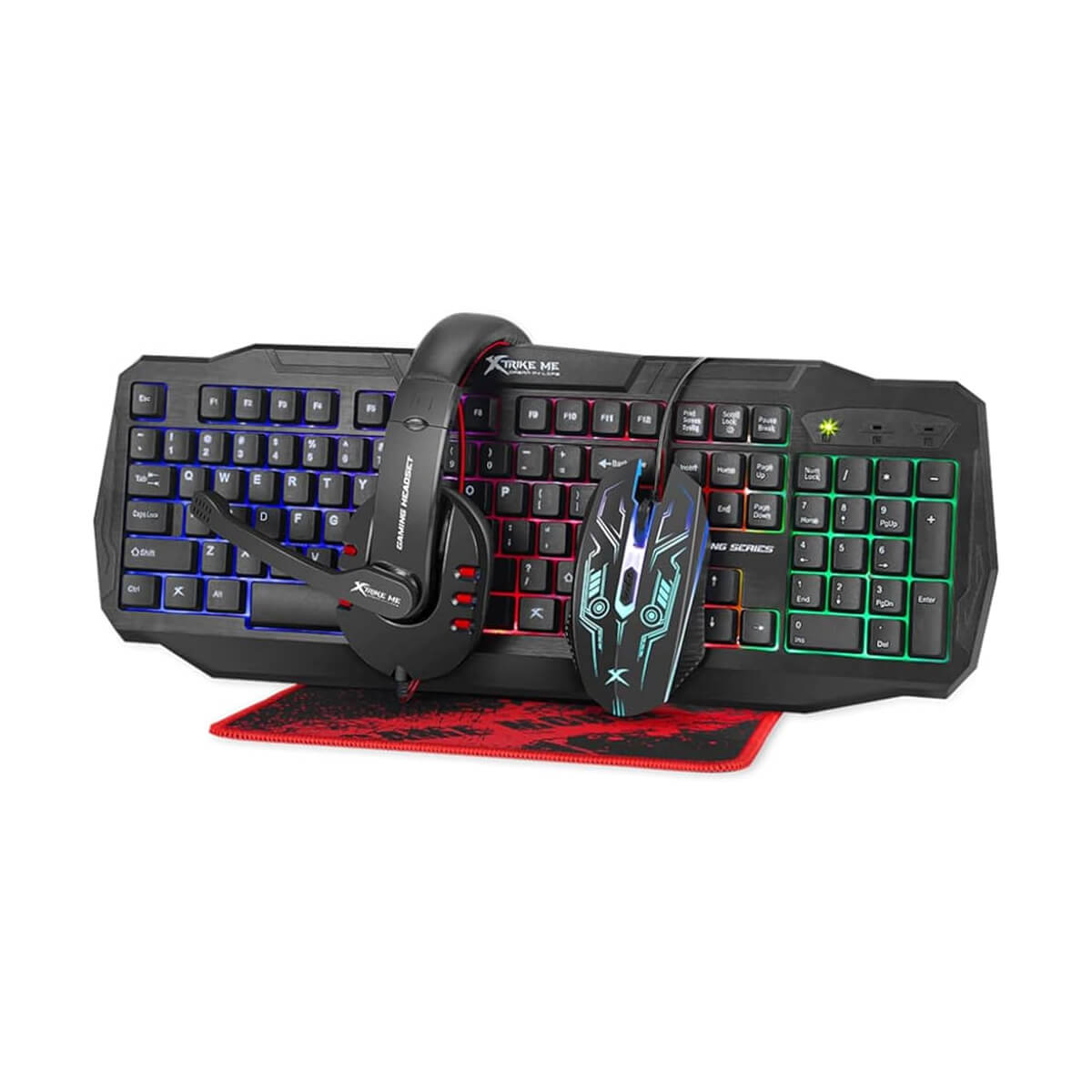 Xtrike Me Gaming Mouse and Keyboard with Headset+Mouse Pad CM-406