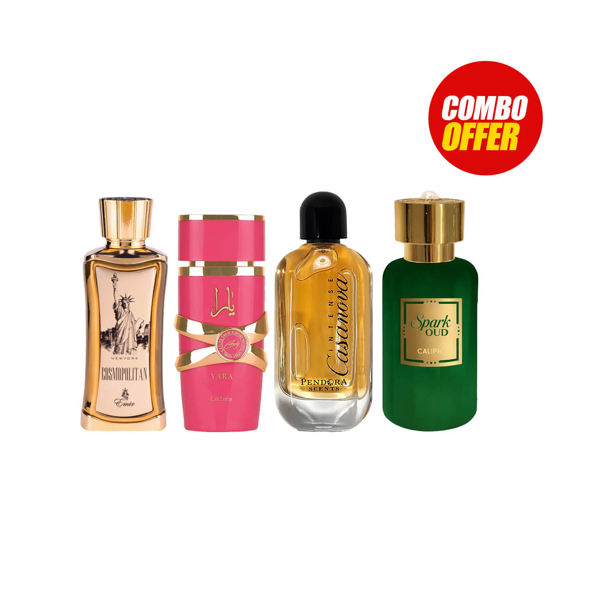 Caliph Spark Oud, Casanova, Candy New York Perfume (4 Pcs Combo Bundle)