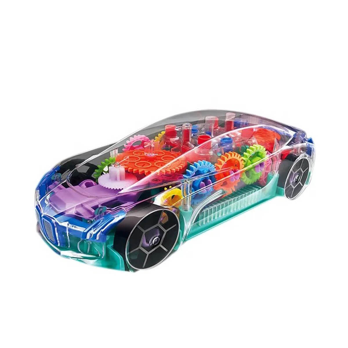 Concept Transparent Mechanical Gear Toy Musical Car