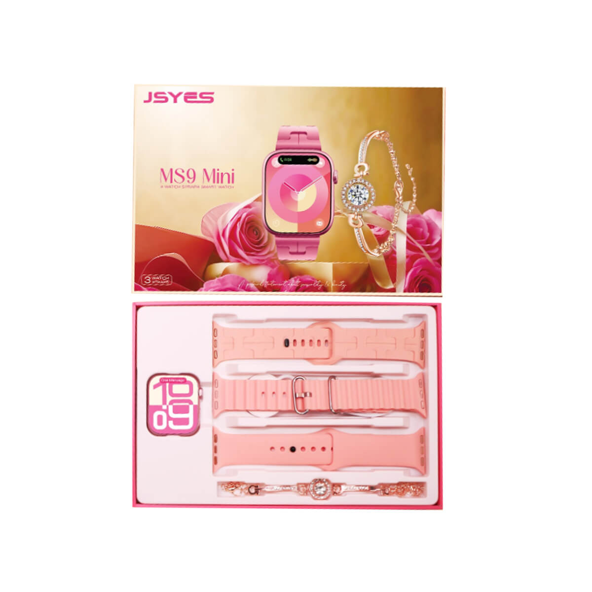 Jsyes MS9 Mini Smartwatch with 3 Straps