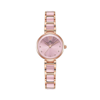 Kenneth Scott Women's Pink & Rose Gold Analog Alloy Strap Watch K22531-KCPK