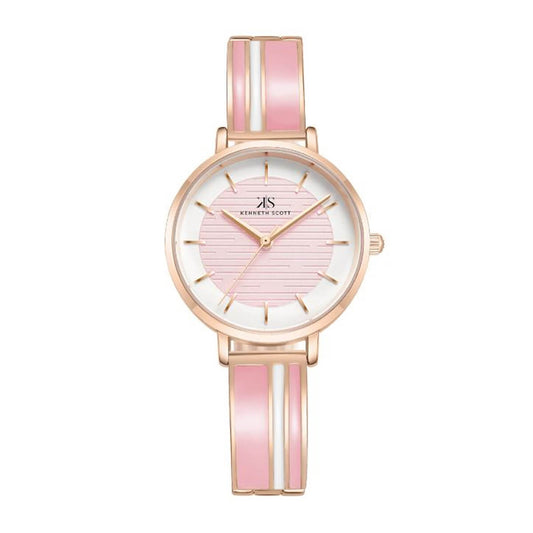 Kenneth Scott Women Pink Dial Analog Watch - K23501-RBPP