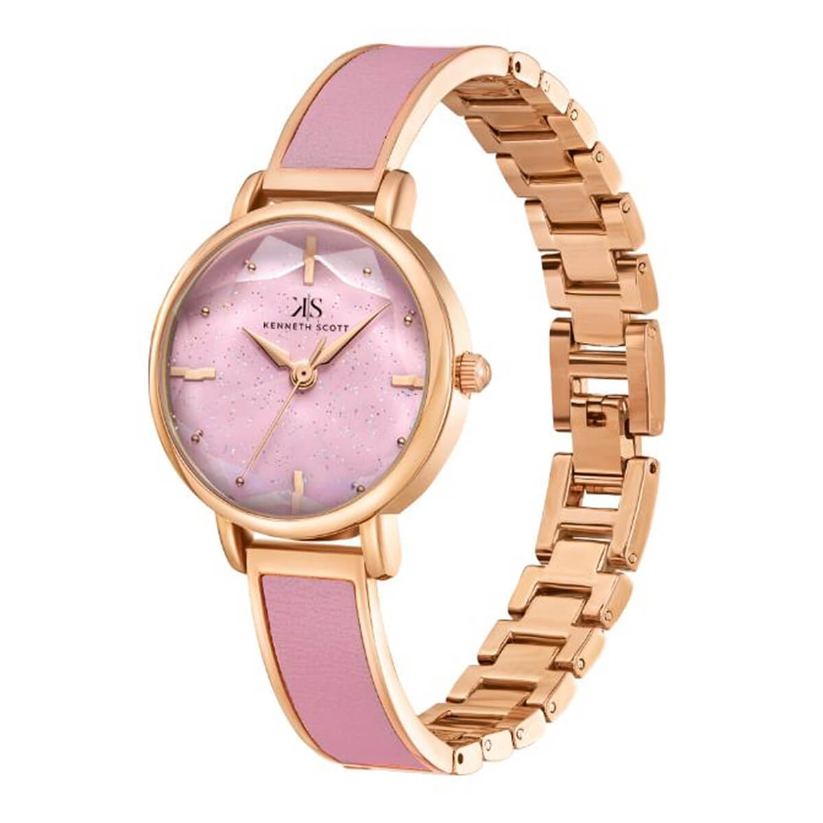 Kenneth Scott Women Pink Dial Analog Watch - K23503-RBPP