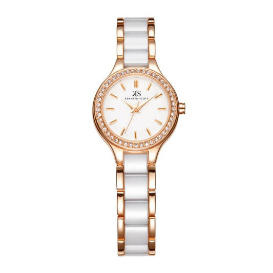 Kenneth Scott Women White Dial Analog Watch - K23509-KCWW