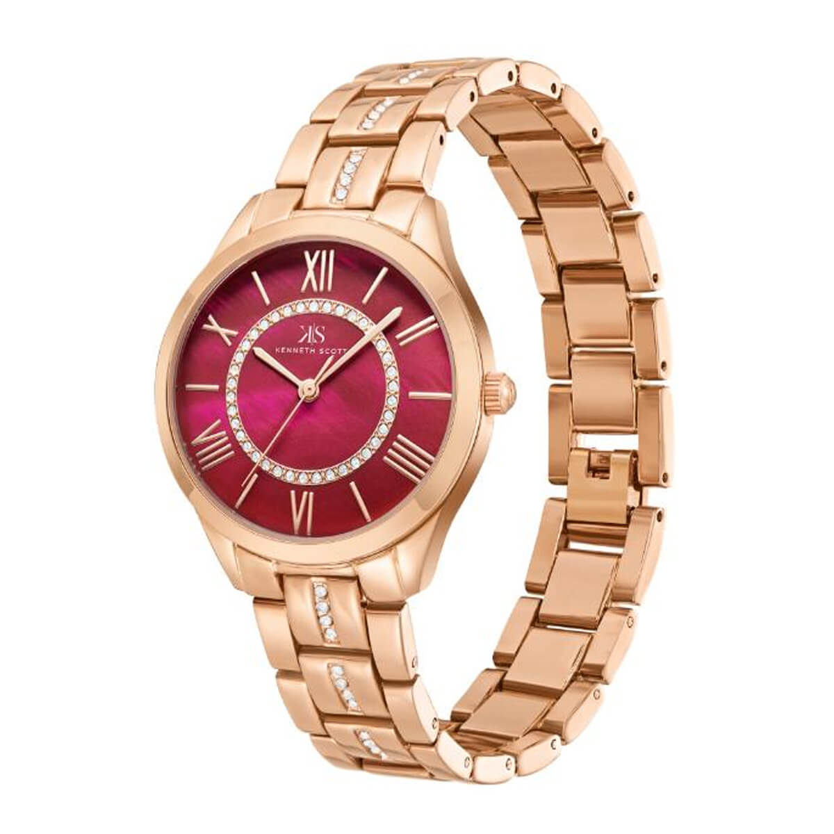 Kenneth Scott Women Red Dial Analog Watch - K23510-RBKR