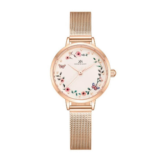 Kenneth Scott Women Peach Dial Analog Watch - K23512-RMKF