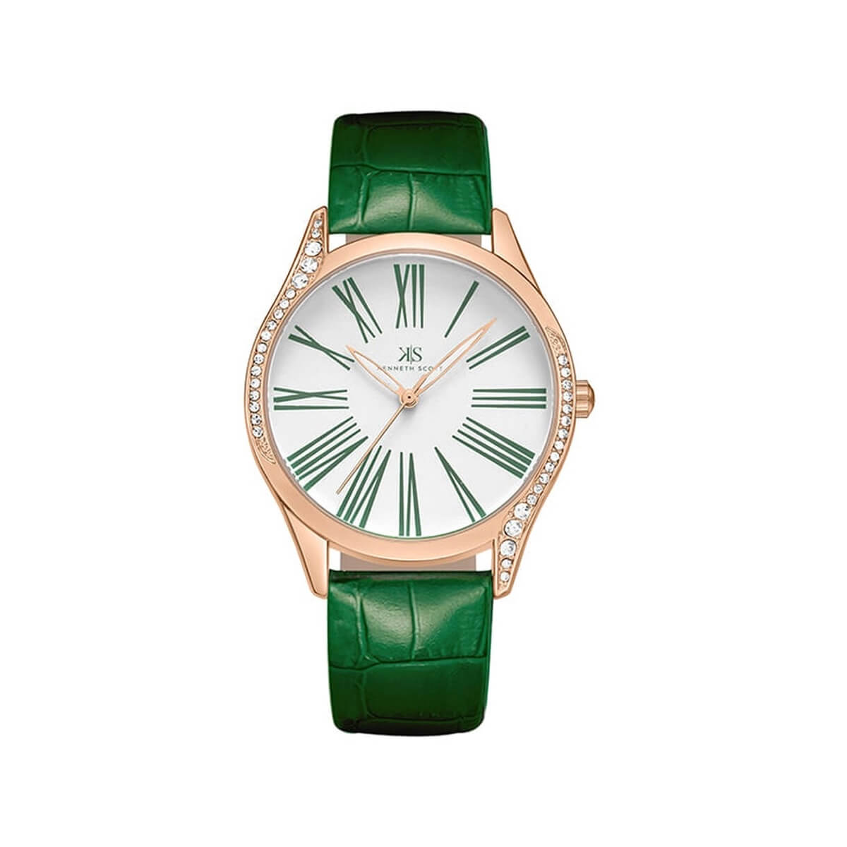 Kenneth Scott Women's White Dial Analog Watch - K23534-RLHW