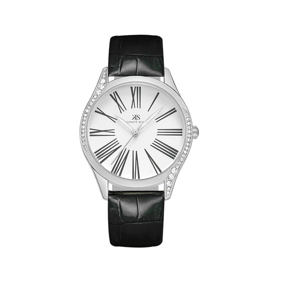 Kenneth Scott Women's White Dial Analog Watch - K23534-SLBS