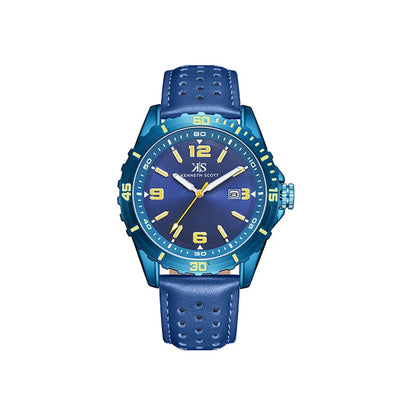 Kenneth Scott Men's Blue Dial Analog Watch - K24022-NLNNY