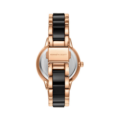 Kenneth Scott Women's Rose Gold Dial Analog Watch - K24503-RCBM