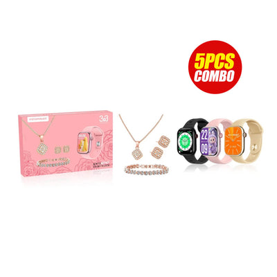 Keqiwear KW73 Mini Ladies Smartwatch (5 Pcs Combo Bundle + Perfume Free)