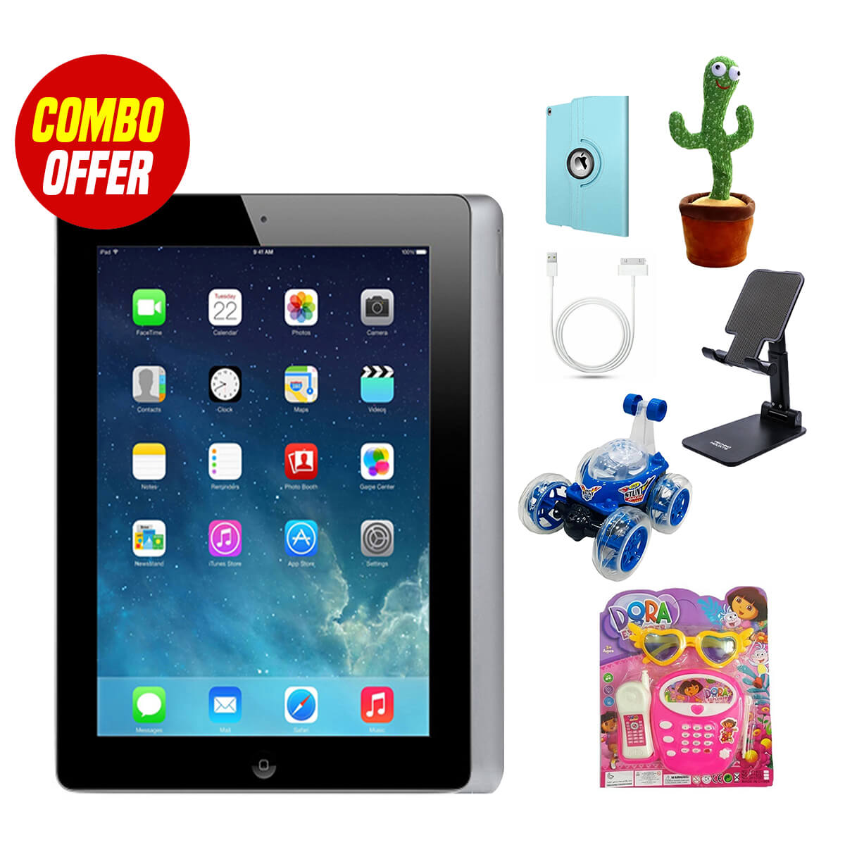 Used Apple iPad 2nd Gen 64GB Wi-Fi (6 Items Combo Bundle B)