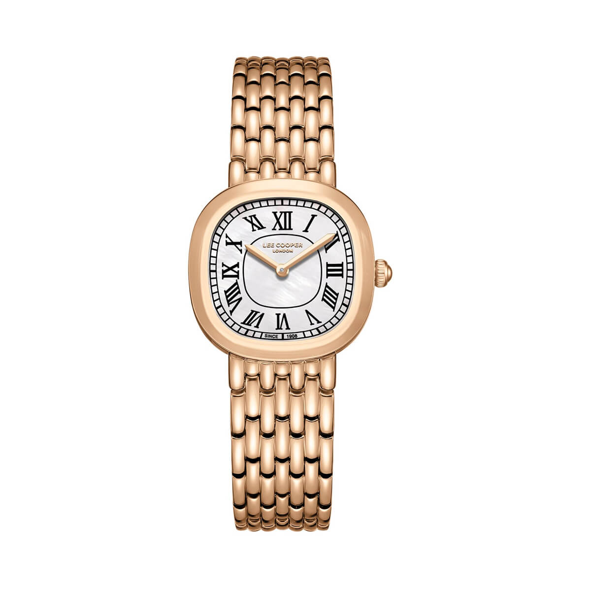 Lee Cooper Ladies 2H Function Rose Gold Case Rose Gold Metal Band MOP Dial LC08159.420