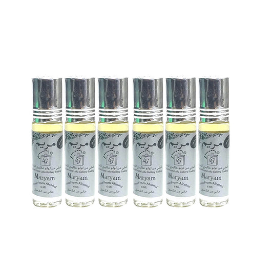 Maryam Roll-on Oil Free From Alcohol 6ml (Pack of 6) - Silver