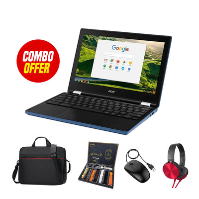 جهاز Chromebook Acer R11 مستعمل (ذاكرة وصول عشوائي 4 جيجابايت + ذاكرة تخزين 16 جيجابايت) شاشة تعمل باللمس بزاوية 360 درجة (مجموعة مكونة من 4 عناصر C)