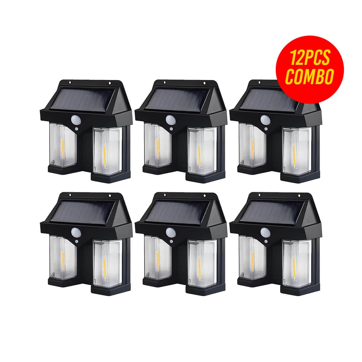 Warm White Solar Sensor Wall Light (CL-228) 12 PCS Combo