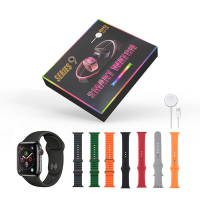 ساعة ذكية من سلسلة 9 Infinite بشاشة 1.99 بوصة وحزام 7+1