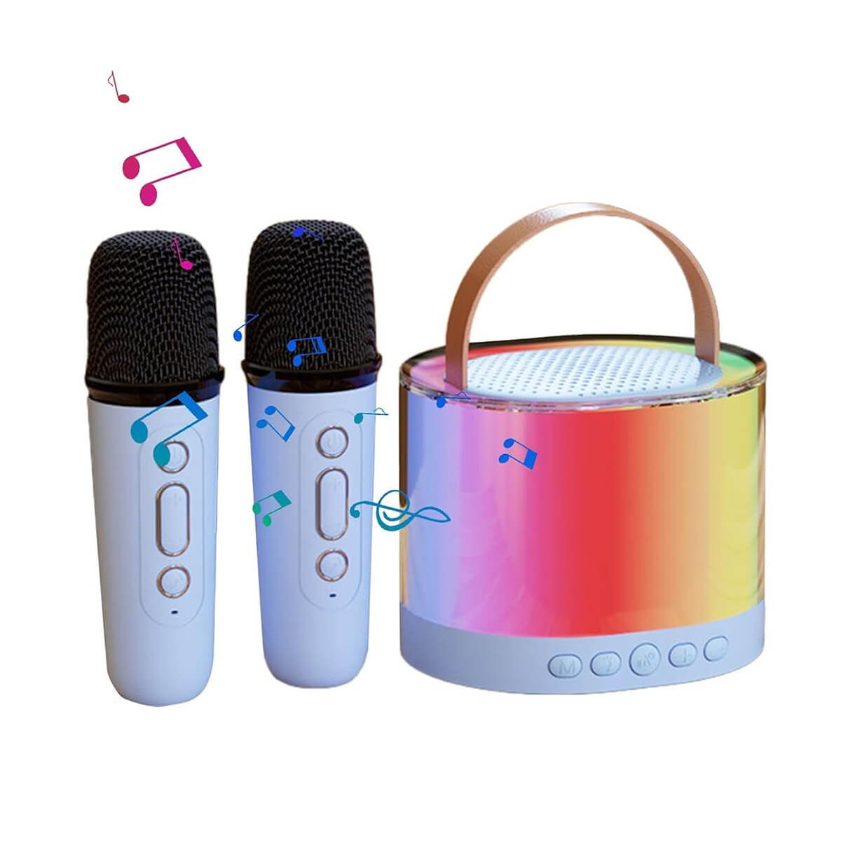 Smart Portable Speaker K52 with RGB Light and Karaoke Mic