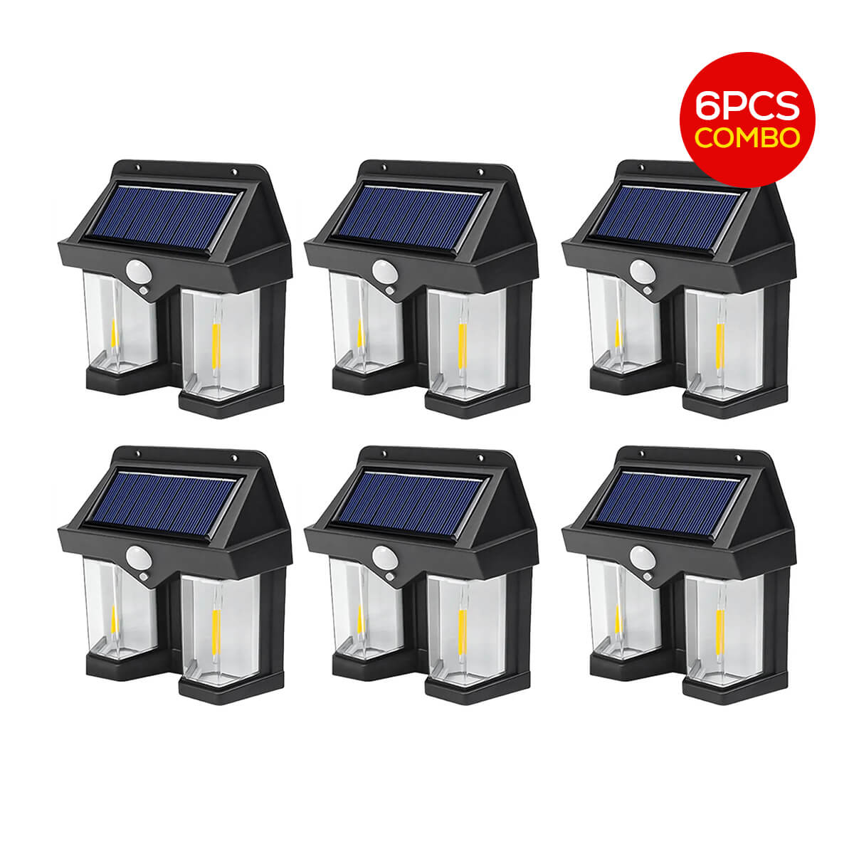 Warm White Solar Sensor Wall Light (CL-228) 6 PCS Combo