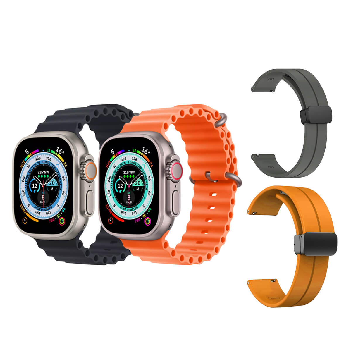 T10 Ultra Smartwatch 2 PCS with Spigen Magnetic Strap 2 PCS Combo