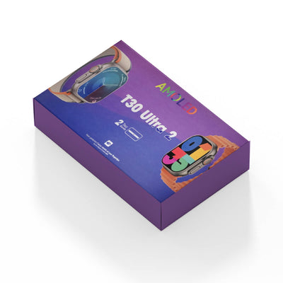 ساعة T30 Ultra الذكية بشاشة AMOLED 2 مع حزامين