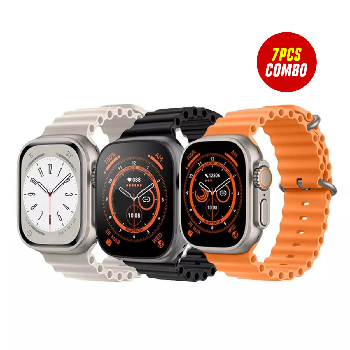 T800 Ultra Smartwatch 7 Pcs Combo