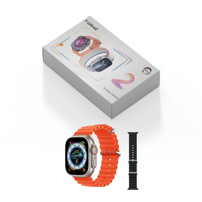 ساعة T Ultra 2 الذكية بشاشة Super AMOLED مع حزامين