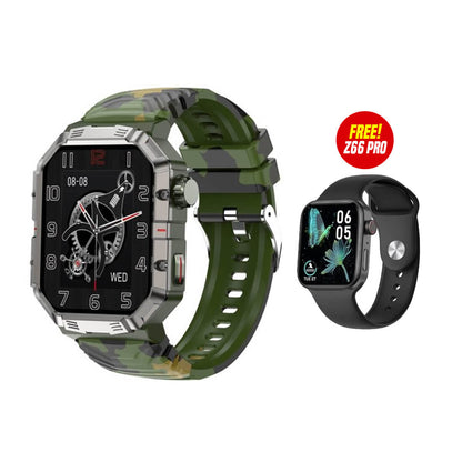 Telzeal T-Swatch with 4 Pairs Strap & Belt Bag with Z66 Pro Smartwatch - Green