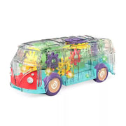 Transparent Gear Bus Music and Light Toy KL1409