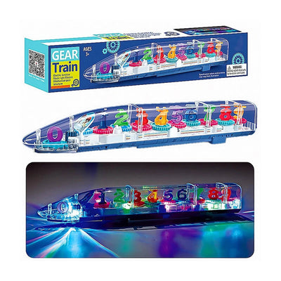 Transparent Gear Train with Alphabets Music and Light Toy
