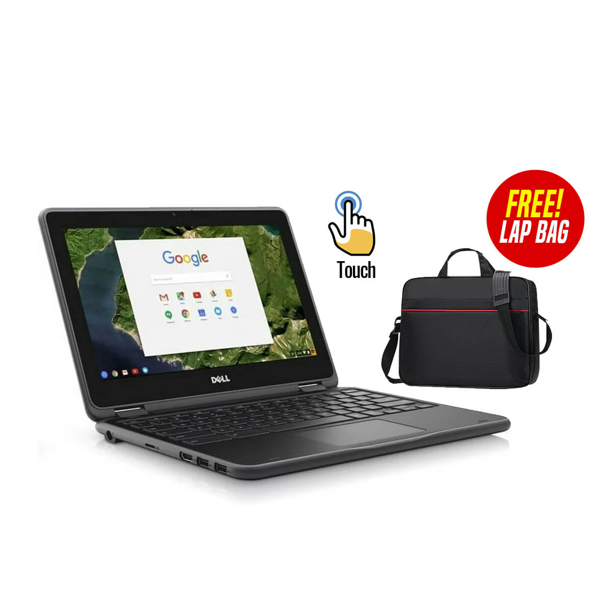 Used Dell Chromebook 3180 Touch Screen (4GB RAM + 16GB Memory) with Free Bag+ MOUSE