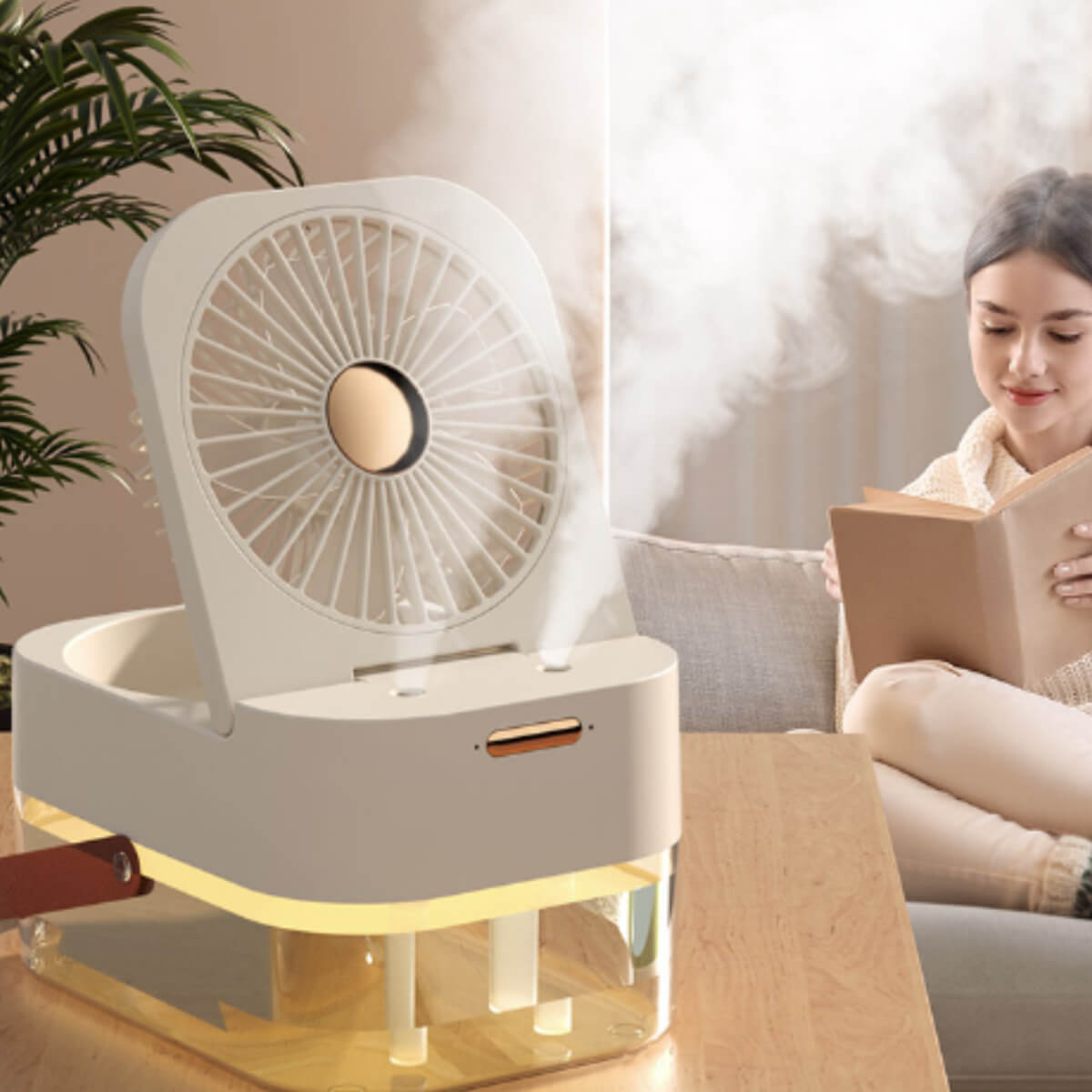 Dual Spray Night Light Conditioner Fan