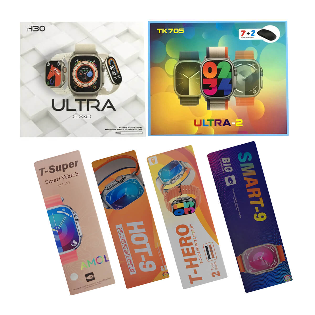 Ultra Smartwatch 6 PCS Mix Combo Bundle