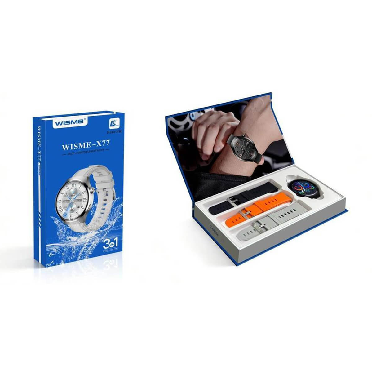 Wisme X77 Multi Function Smartwatch with 3 Starp
