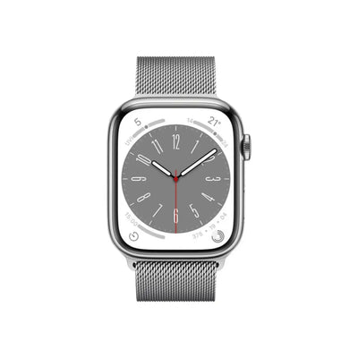 Apple Watch Series 8 45mm (GPS + Cellular) Silver Stainless Steel Case Silver Milanese Loop