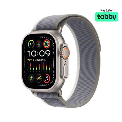 Apple Watch Ultra 2 49mm Titanium Case with Green/Grey Trail Loop - M/L