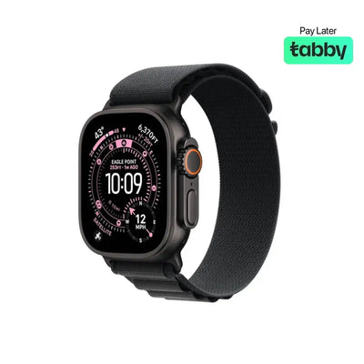 Apple Watch Ultra 3 49mm Black Titanium Case with Black Alpine Loop - M
