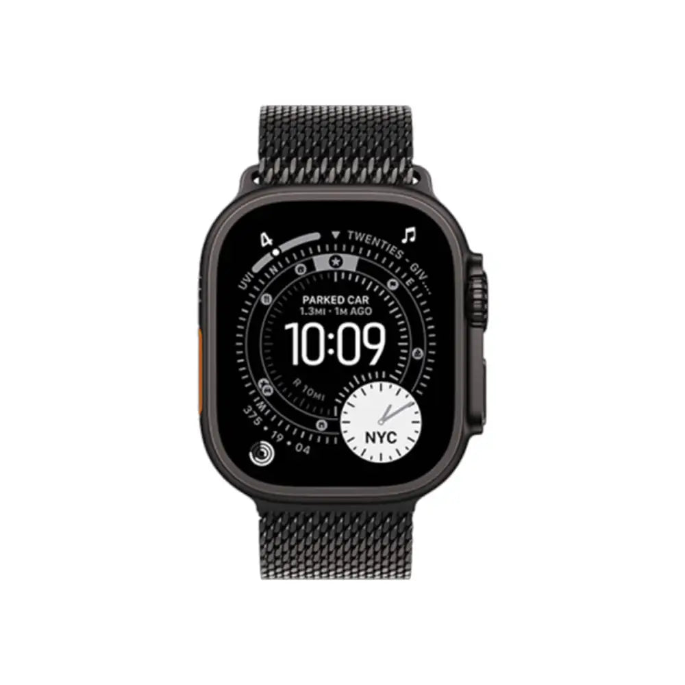Apple Watch Ultra 3 49mm Black Titanium Case with Black Titanium Milanese Loop - M