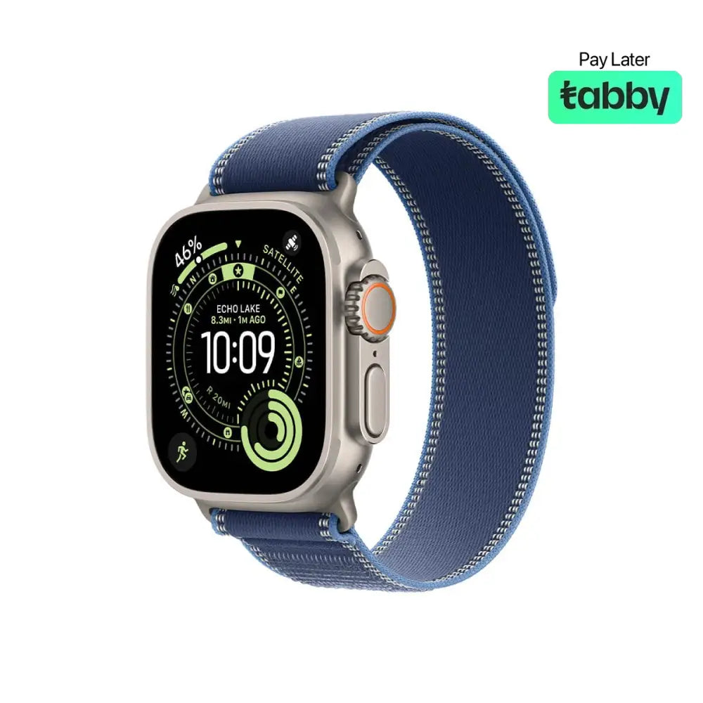 Apple Watch Ultra 3 49mm Natural Titanium Case Blue/Bright Blue Trail Loop - S/M