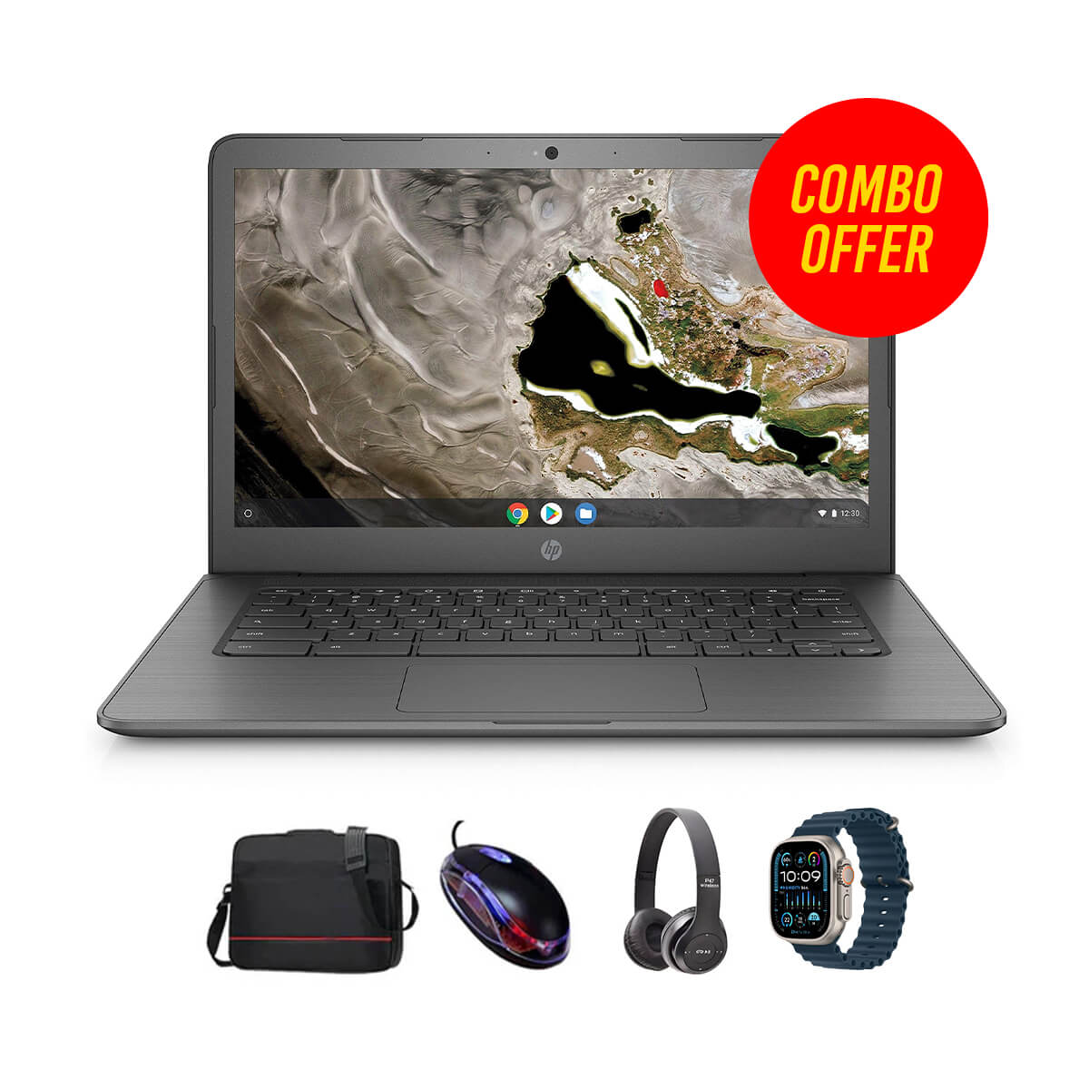 Used HP Chromebook G5 14" 4GB RAM + 16GB Memory (5 Items Combo Bundle)